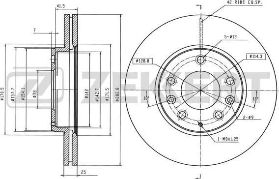 Zekkert BS-5389B - Brake Disc autospares.lv