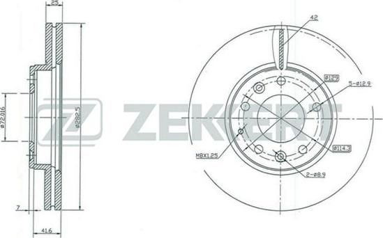 Zekkert BS-5389 - Brake Disc autospares.lv