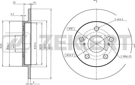 Zekkert BS-5380 - Brake Disc autospares.lv