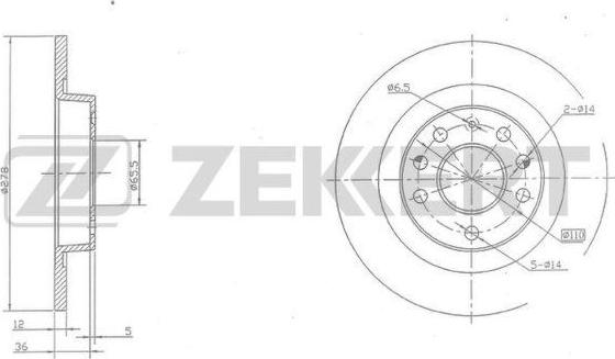 Zekkert BS-5382 - Brake Disc autospares.lv