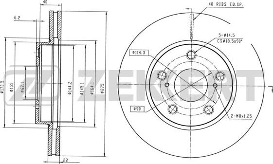 Zekkert BS-5333 - Brake Disc autospares.lv