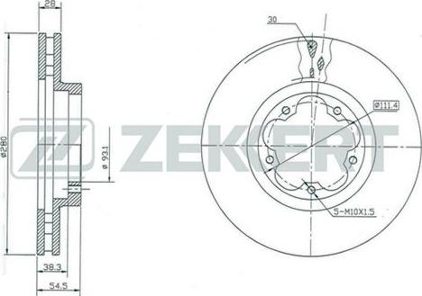 Zekkert BS-5328 - Brake Disc autospares.lv