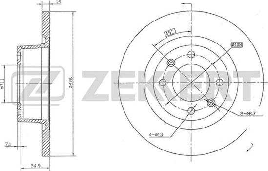 Zekkert BS-5370 - Brake Disc autospares.lv