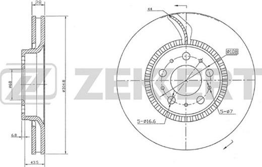 Zekkert BS-5299 - Brake Disc autospares.lv