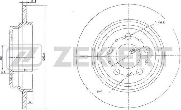 Zekkert BS-5298 - Brake Disc autospares.lv