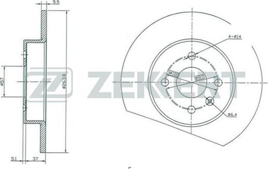 Zekkert BS-5293 - Brake Disc autospares.lv