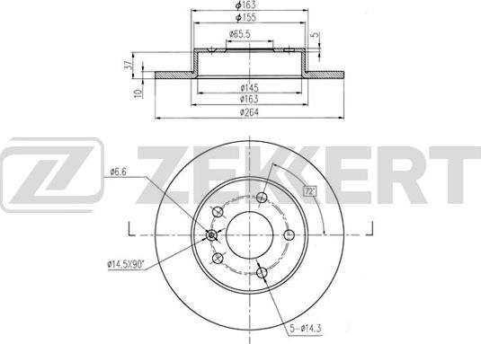 Zekkert BS-5246B - Brake Disc autospares.lv