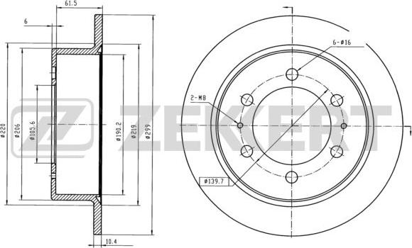 Zekkert BS-5255 - Brake Disc autospares.lv