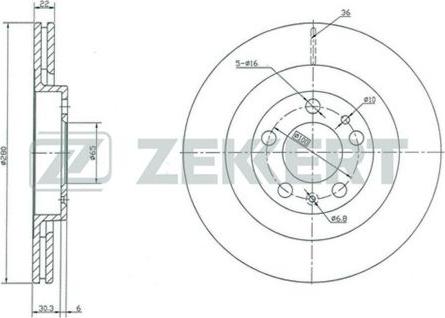 Zekkert BS-5251 - Brake Disc autospares.lv