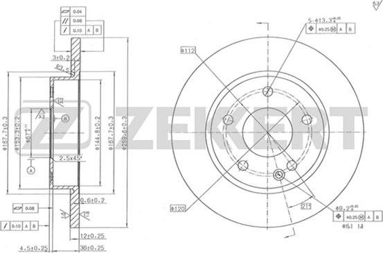 Zekkert BS-5286 - Brake Disc autospares.lv