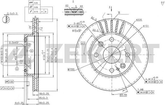 Zekkert BS-5280 - Brake Disc autospares.lv