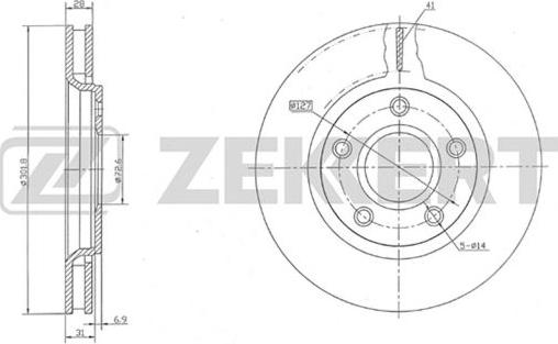 Zekkert BS-5234 - Brake Disc autospares.lv