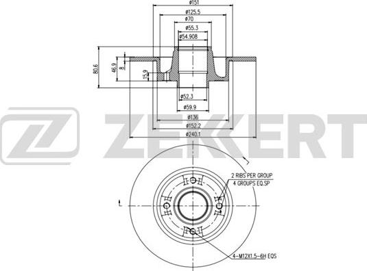 Zekkert BS-5232BZ - Brake Disc autospares.lv