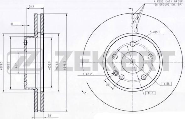 Zekkert BS-5277 - Brake Disc autospares.lv