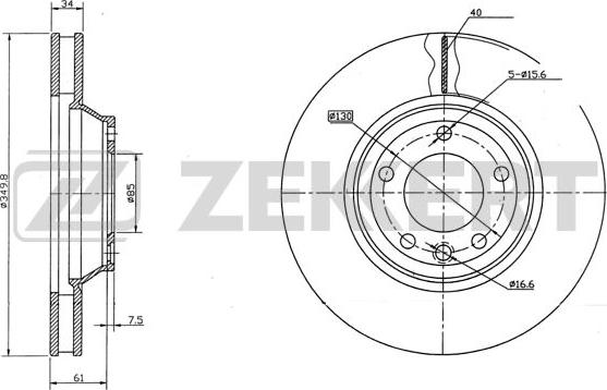 Zekkert BS-5793 - Brake Disc autospares.lv