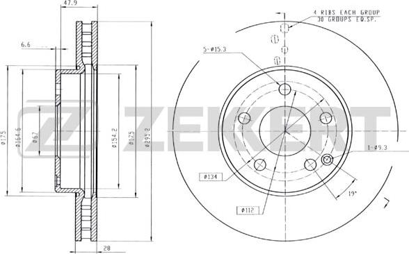 Zekkert BS-5792B - Brake Disc autospares.lv