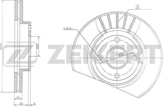 Zekkert BS-5749 - Brake Disc autospares.lv