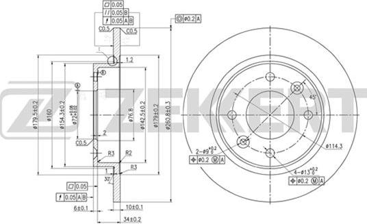 Zekkert BS-5741 - Brake Disc autospares.lv