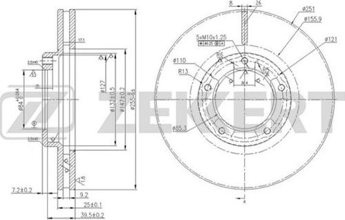 Zekkert BS-5742 - Brake Disc autospares.lv