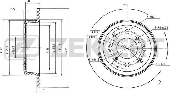 Zekkert BS-5754B - Brake Disc autospares.lv