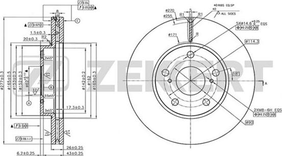 Zekkert BS-5750 - Brake Disc autospares.lv