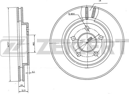 Zekkert BS-5758 - Brake Disc autospares.lv