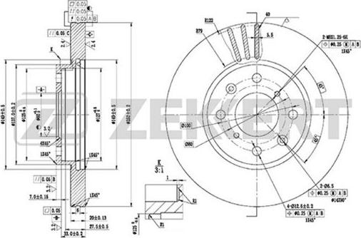 Zekkert BS-5752 - Brake Disc autospares.lv