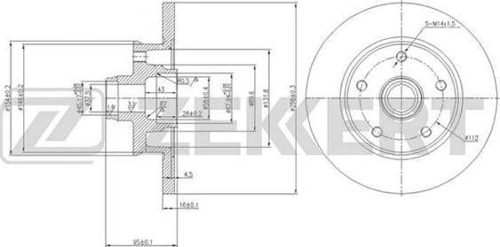 Zekkert BS-5767 - Brake Disc autospares.lv