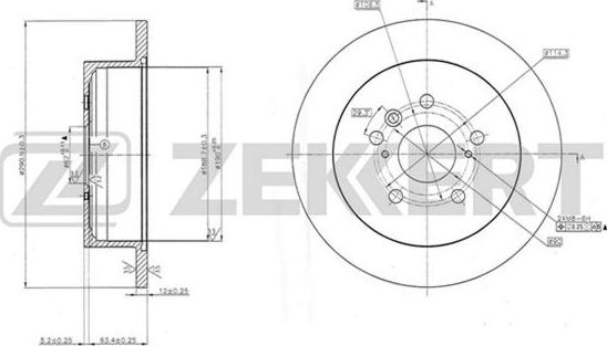 Zekkert BS-5706 - Brake Disc autospares.lv