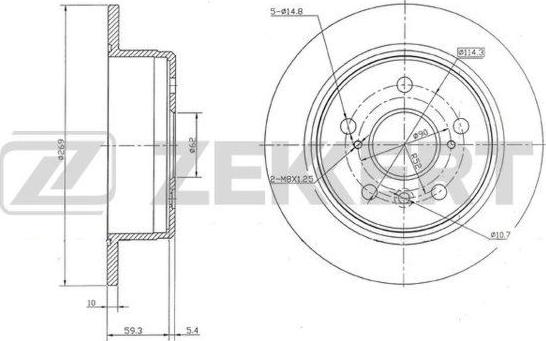 Zekkert BS-5700 - Brake Disc autospares.lv