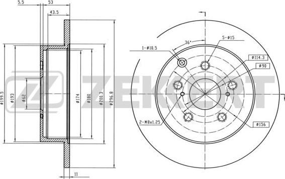 Zekkert BS-5703 - Brake Disc autospares.lv