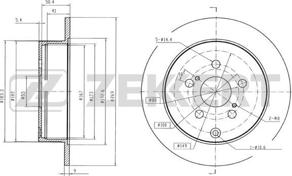 Zekkert BS-5702B - Brake Disc autospares.lv