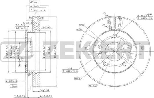 Zekkert BS-5718 - Brake Disc autospares.lv