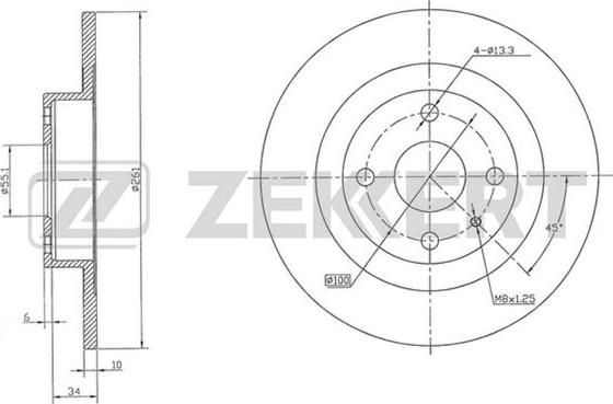 Zekkert BS-5717 - Brake Disc autospares.lv