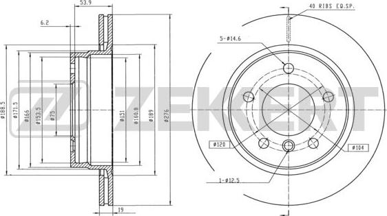 Zekkert BS-5789 - Brake Disc autospares.lv