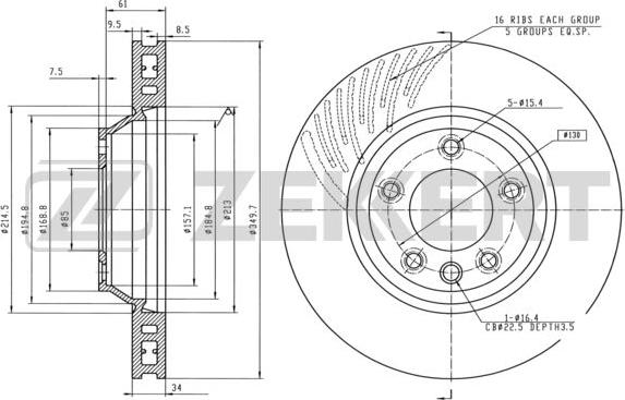 Zekkert BS-5784 - Brake Disc autospares.lv