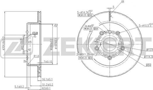 Zekkert BS-5738 - Brake Disc autospares.lv