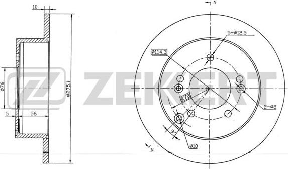 Zekkert BS-5729 - Brake Disc autospares.lv