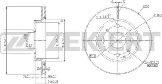 Zekkert BS-5725 - Brake Disc autospares.lv