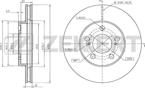 Zekkert BS-5779B - Brake Disc autospares.lv