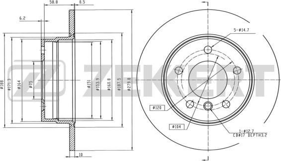 Zekkert BS-5775 - Brake Disc autospares.lv