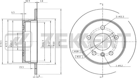 Zekkert BS-5771B - Brake Disc autospares.lv