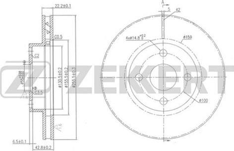 Zekkert BS-5777 - Brake Disc autospares.lv