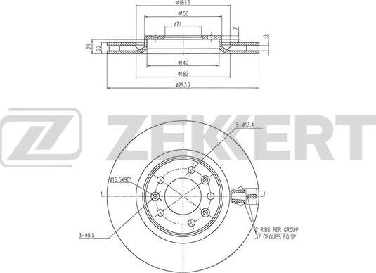 Zekkert BS-6446 - Brake Disc autospares.lv