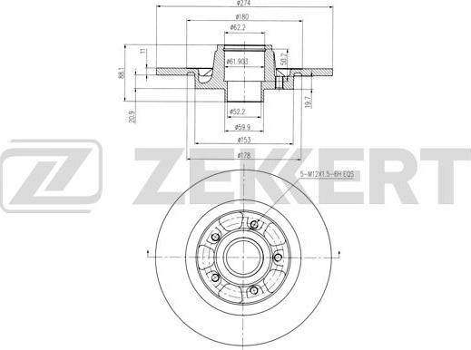 Zekkert BS-6483 - Brake Disc autospares.lv