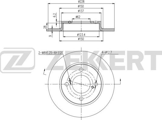 Zekkert BS-6439 - Brake Disc autospares.lv