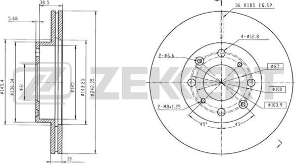 Zekkert BS-6430 - Brake Disc autospares.lv