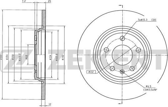 Zekkert BS-6595 - Brake Disc autospares.lv