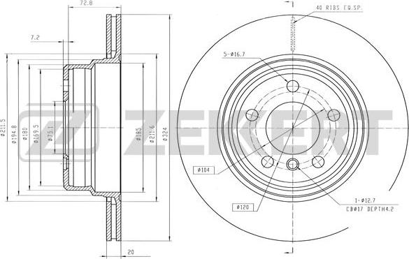 Zekkert BS-6591 - Brake Disc autospares.lv