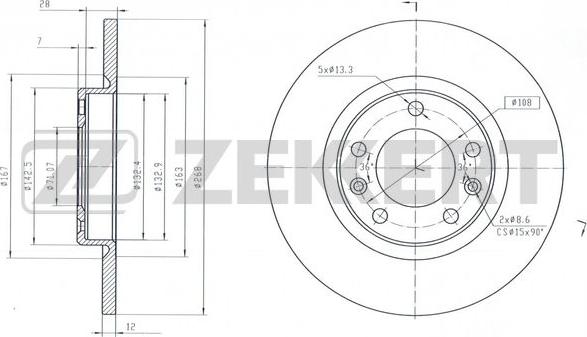 Zekkert BS-6593 - Brake Disc autospares.lv